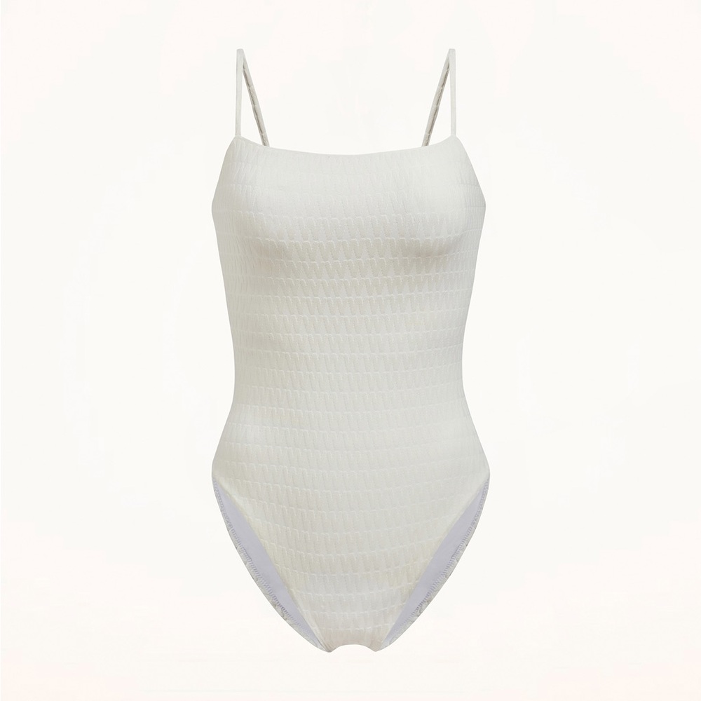 NWT WOLFORD Salt White Logo Swimsuit Bathing Suit Beach One-Piece - Size XS & L